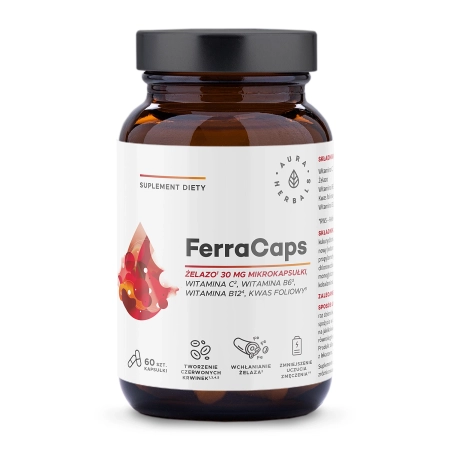 Aura Herbals - FerraCaps Železo 30 mg Mikrokapsle - Kapsle - 60 ks