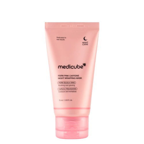 Medicube - PDRN Pink Caffeine Night Wrapping Mask - Celonoční vyhlazující a vypínací maska s PDRN - 75 ml