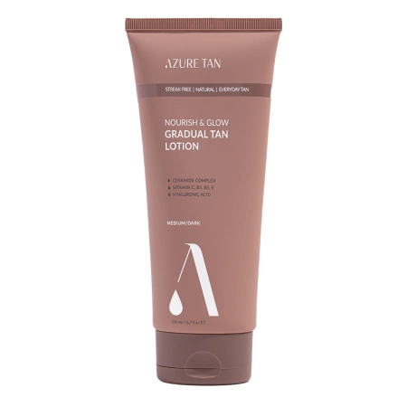 Azure Tan - Nourish & Glow Gradual Tan Lotion - Tělový balzám pro postupné opálení - Medium/Dark - 200 ml