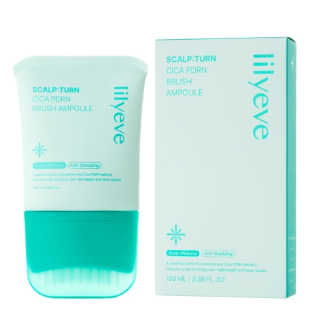 lilyeve - Scalp:Turn Cica PDRN Brush Ampoule - Ampulka proti lupům na pokožku hlavy - 100 ml
