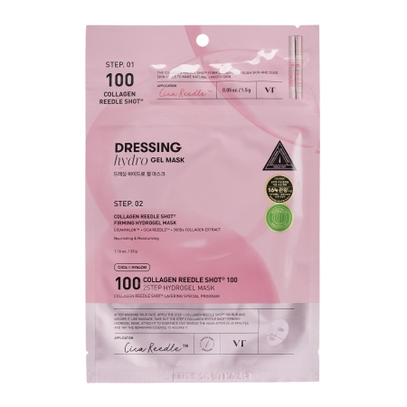 VT Cosmetics - Collagen Reedle Shot 100 2Step Mask - Zpevňující hydrogelová maska na obličej - 1,5g + 33g