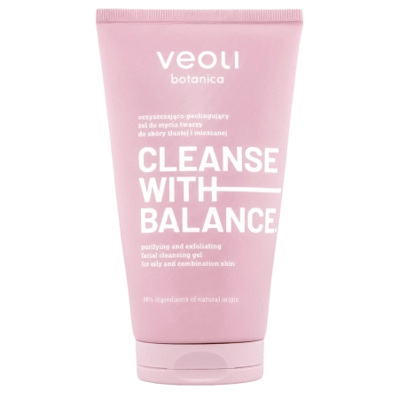 Veoli Botanica - CLEANSE WITH BALANCE - Čistící a exfoliační čistící gel na obličej pro mastnou a smíšenou pleť - 150 ml