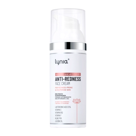 Lynia - Krém proti zarudnutí s kyselinou laktobionovou a vitamíny C a B12 - 50 ml