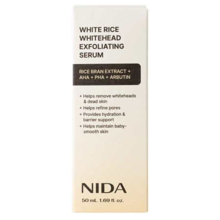 NIDA - White Rice Whitehead Exfoliating Serum - Exfoliační sérum na obličej s extraktem z bílé rýže - 50 ml
