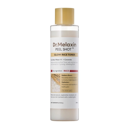 Dr.Melaxin - Peel Shot Glow White Rice Toner - Rozjasňující tonikum s vodou z rýžových otrub - 200 ml