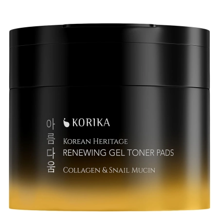 KORIKA - Korean Heritage Collagen & Snail Mucin Renewing Gel Toner Pads - Gelové polštářky na obličej s kolagenem a mucinem - 70 ks