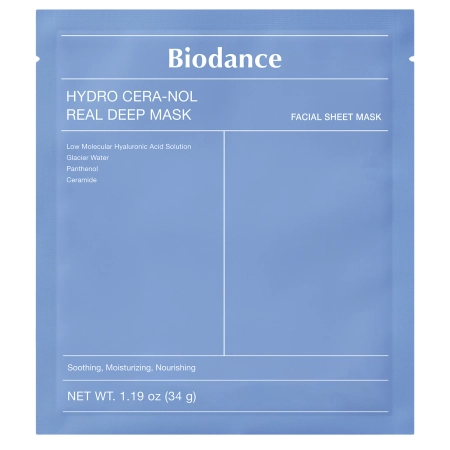 Biodance - Hydro Cera-nol Real Deep Mask - Hydratační kolagenová maska na obličej - 1ks/34g