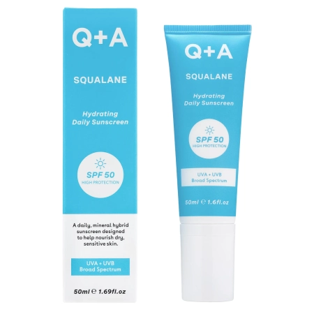 Q+A - Squalane SPF50 Hydrating Facial Sunscreen - Hydratační opalovací krém na obličej se skvalanem a SPF50 - 50 ml