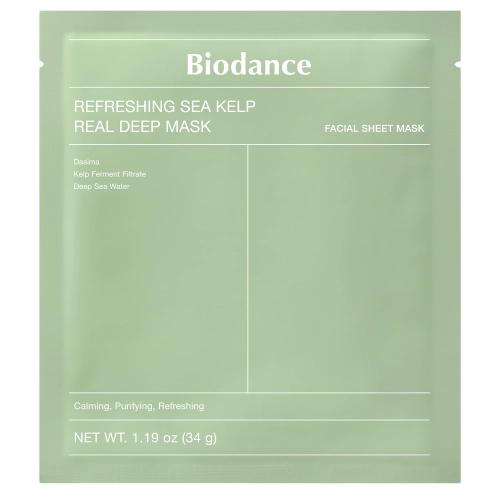 Biodance - Refreshing Sea Kelp Real Deep Mask - Zklidňuící a hydratační pleťová maska - 1ks/ 34g