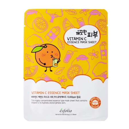 Esfolio - Pure Skin Vitamin C Essence Mask Sheet - Textilní maska s vitamínem C - 25 ml