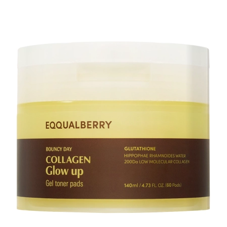 EQQUALBERRY - Collagen Glow Up Gel Toner Pad - Rozjasňuící polštářky na obličej - 60ks/140ml