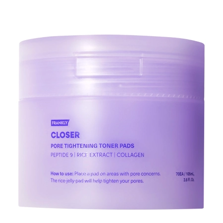 Frankly - Closer Toner Pads - Pleťové tamponky pro redukci viditelnosti pórů - 70 ks / 105 ml