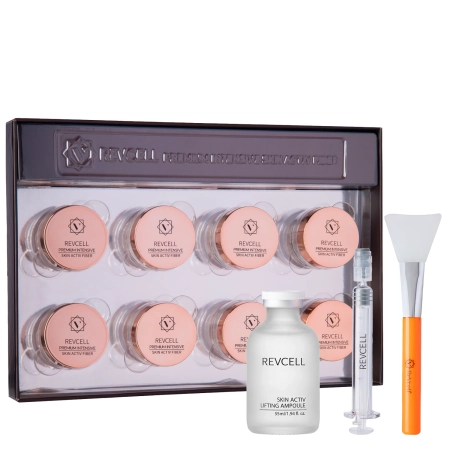 REVCELL - Premium Intensive Skin Activ Fiber Set - Zpevňující a hydratační sada na obličej - Vlákna 8ks + Ampule 55 ml