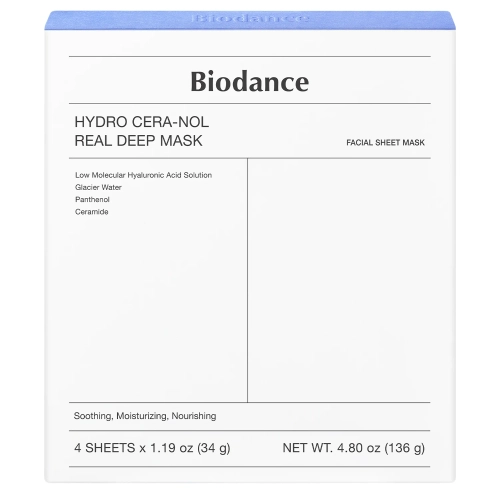 Biodance - Hydro Cera-nol Real Deep Mask Set - Hydratační kolagenová maska na obličej - 4ks/34g