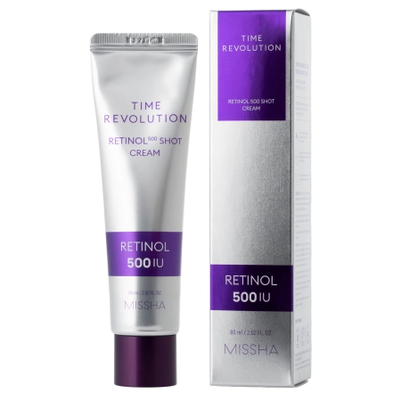 Missha - Time Revolution Retinol 500 Shot Cream - Zpevňující krém na obličej s retinolem - 60 ml