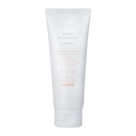 S.Nature - Aqua Rice Foam Cleanser - Rýžová pěna na obličej - 160 ml