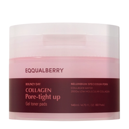 EQQUALBERRY - Collagen Pore Tight Up Gel Toner Pad - Tampónky na obličej pro stažení pórů -60ks/140ml