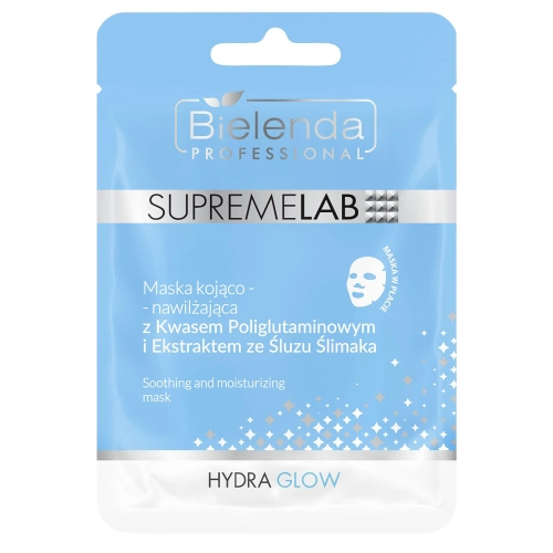 Bielenda Professional - Supremelab - Hydra Glow - Zklidňující a hydratační maska s kyselinou polyglutamovou a extraktem ze šnečího slizu - 1 ks
