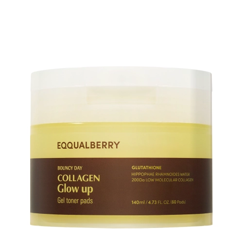 EQQUALBERRY - Collagen Glow Up Gel Toner Pad - Rozjasňuící polštářky na obličej - 60ks/140ml
