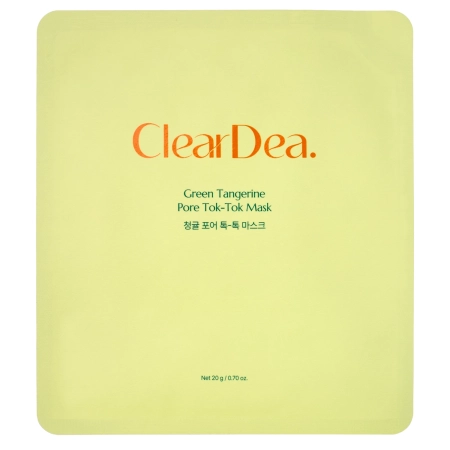 ClearDea - Green Tangerine Pore Tok-Tok Mask - Hydratační pleťová maska v plátýnku - 20gx4