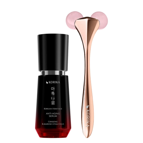 KORIKA - Anti-age Skincare Set - Anti-aging Serum 30 ml & 3D Face Roller - Sada proti vráskám - Sérum 30 ml + 1 ks