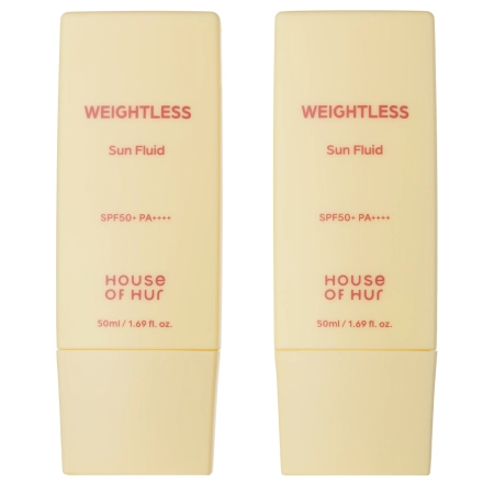 House of Hur - Weightless Sun Fluid Duo Set SPF 50+ PA++++ - Lehký opalovací krém na obličej - Sada 2×50 ml