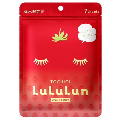 LuLuLun - Premium Sheet Mask Tochigi Strawberry - Sada hydratačních plátýnkových masek - Jahoda - 7 ks
