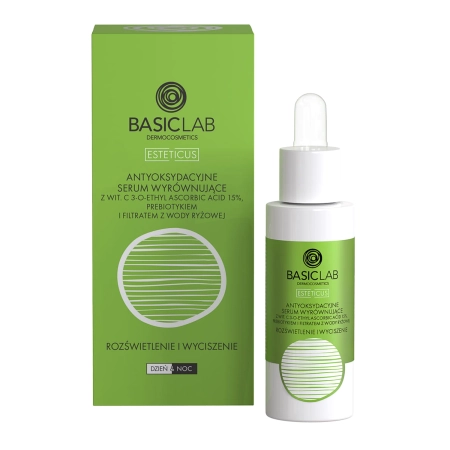 BasicLab - Esteticus - Rozjasnění a zklidnění - Antioxidační, vyrovnávající sérum s vitamínem C 15 % - 30 ml