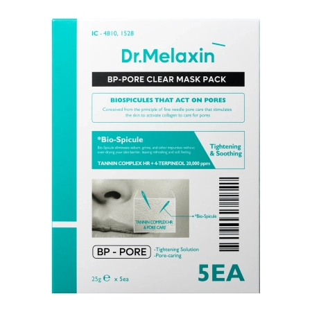 Dr.Melaxin - BP Pore Clear Mask Pack - Sada čisticích masek v plátýnku - 5x25g