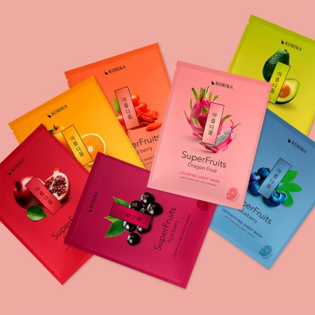 KORIKA - Superfruits Anti-aging Sheet Mask Goji Berry - Plátýnková Maska proti vráskám s goji - 1 ks/25 g