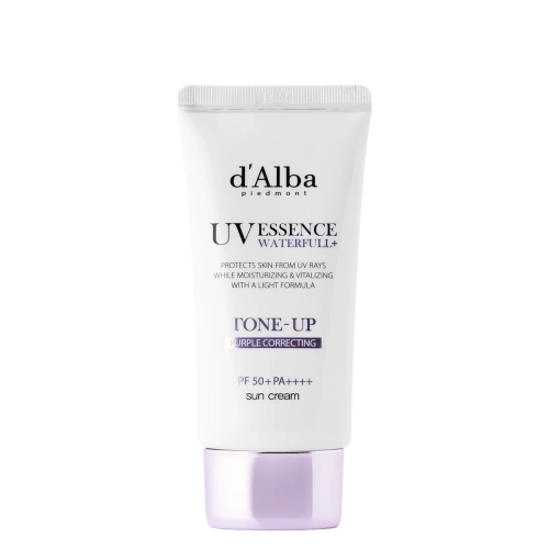 d'Alba - Waterfull Tone-Up Sun Cream SPF50+ PA++++ - Purple - Tónovací krém na obličej s SPF filtrem - 50 ml
