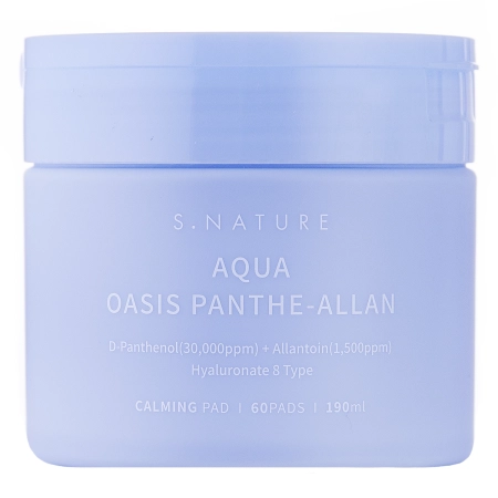 S.Nature - Aqua Oasis Panthe-Allan Calming Pad - Zklidňující polštářky na obličej - 60ks/190ml