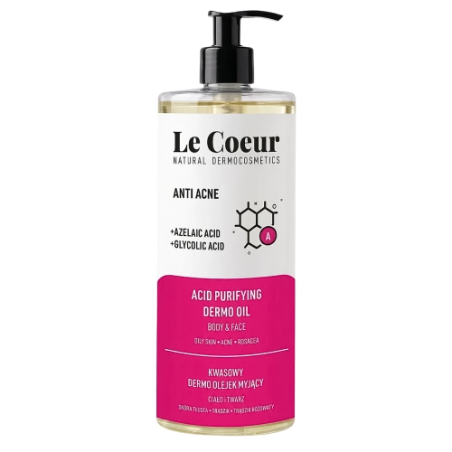Le Coeur - Anti Acne - Kyselinový mycí olej na tělo a obličej - 700 ml