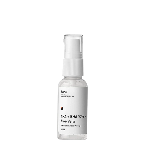 Sane - Aloe Vera Peeling Solution - Peeling na obličej s extraktem z Aloe Vera + AHA + BHA 10% - 30 ml