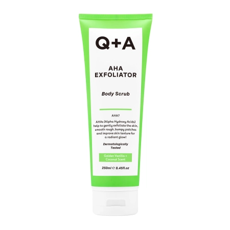 Q+A - AHA Exfoliator Body Scrub - Vyhlazující tělový peeling s AHA kyselinami - 250 ml