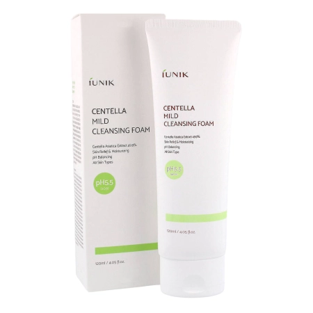 iUNIK - Centella Mild Cleansing Foam - Zklidňující čisticí pěna s pupečníkem asijským - 120 ml