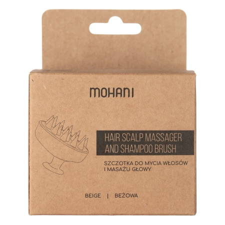 Mohani - Hair Scalp Massager and Shampoo Brush - Beige - Kartáč na mytí vlasů a masáž pokožky hlavy - béžová - 1 ks