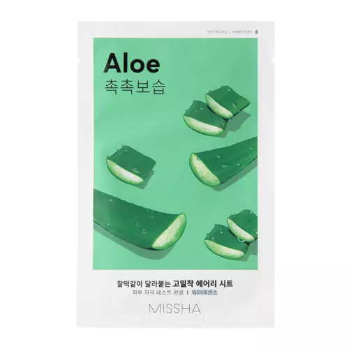 Missha - Airy Fit Sheet Mask - Aloe - Textilní maska s aloe vera - 19 g
