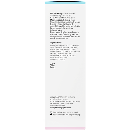 Geek & Gorgeous - Stress Less Beta Glucan + Madecassoside - 0,5 % - Gelové sérum s beta-glukanem a Madecassosideem - 30 ml