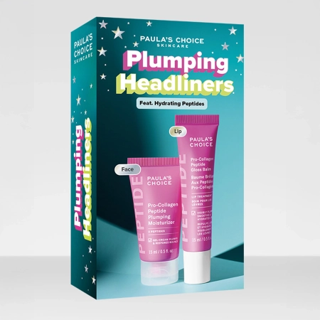 Paula's Choice -  Plumping Headliners - Sada na obličej a rty s peptidy - Hydratační krém 15ml + Balzám na rty 15ml