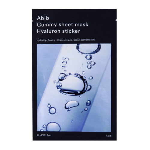 Abib - Gummy Sheet Mask Hyaluron Sticker - Hydratační textilní maska pro lepší pružnost pleti - 27 ml