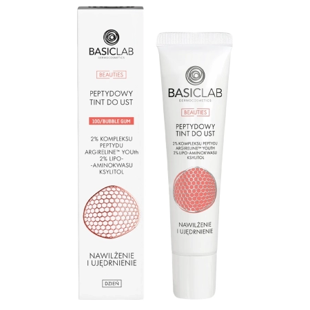 BasicLab - Dermocosmetics Beauties Peptidový tint na rty, Bubble Gum, Hydratace a zpevnění - 15 ml