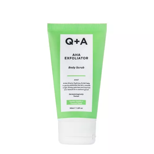 Q+A - AHA Exfoliator Body Scrub - Vyhlazující tělový peeling s AHA kyselinami - 50 ml