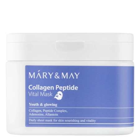 Mary&May - Collagen Peptide Vital Mask - Sada zpevňujících masek na obličej - 30 ks