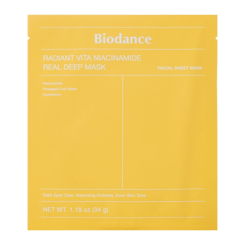 Biodance - Radiant Vita Niacinamide Real Deep Mask - Rozjasňující pleťová maska - 1ks/34g