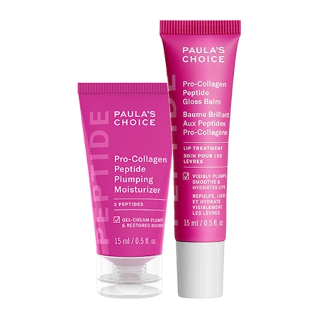 Paula's Choice -  Plumping Headliners - Sada na obličej a rty s peptidy - Hydratační krém 15ml + Balzám na rty 15ml