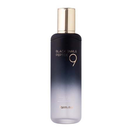 Farmstay - Black Snail & Peptide 9 Perfect Toner - Tonikum s černým hlemýždím slizem a peptidy - 120 ml
