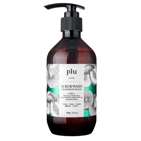 plu - Scrub Wash - Peelingový sprchový gel - Grapefruit Peach - 500 g