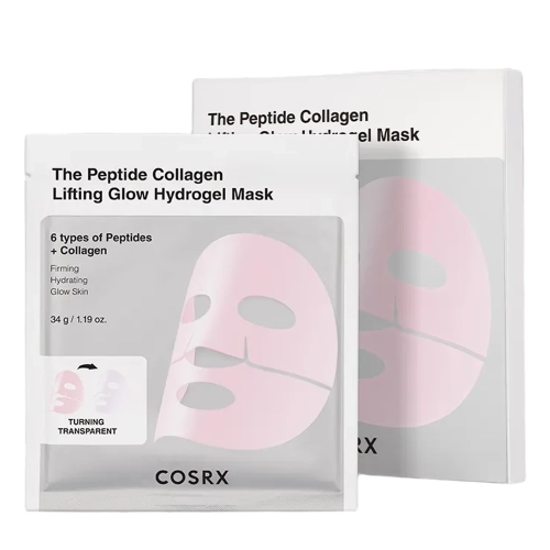 COSRX - Peptide Collagen Glow Hydrogel Mask - Sada hydrogelových masek s peptidy a kolagenem - 34gx3ks