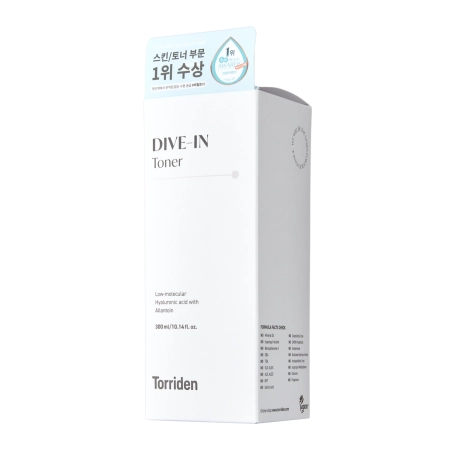 Torriden - Dive-In - Low Molecule Hyaluronic Acid Toner - Zklidňující a hydratační tonikum s kyselinou hyaluronovou a panthenolem - 300 ml